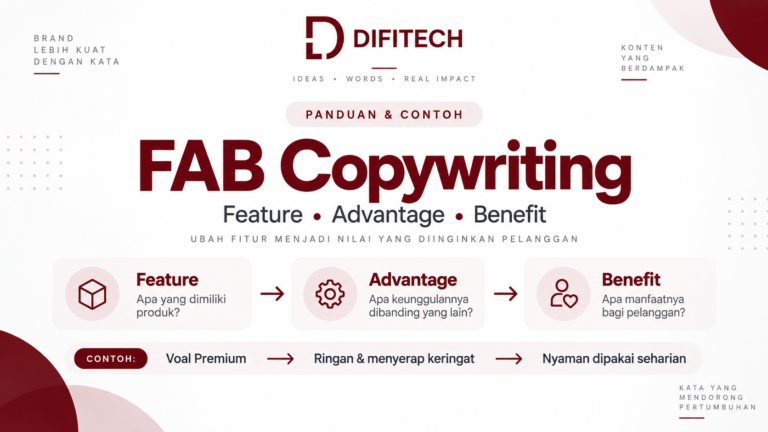 FAB Copywriting adalah Feature Advantage Benefit beserta contoh penerapannya