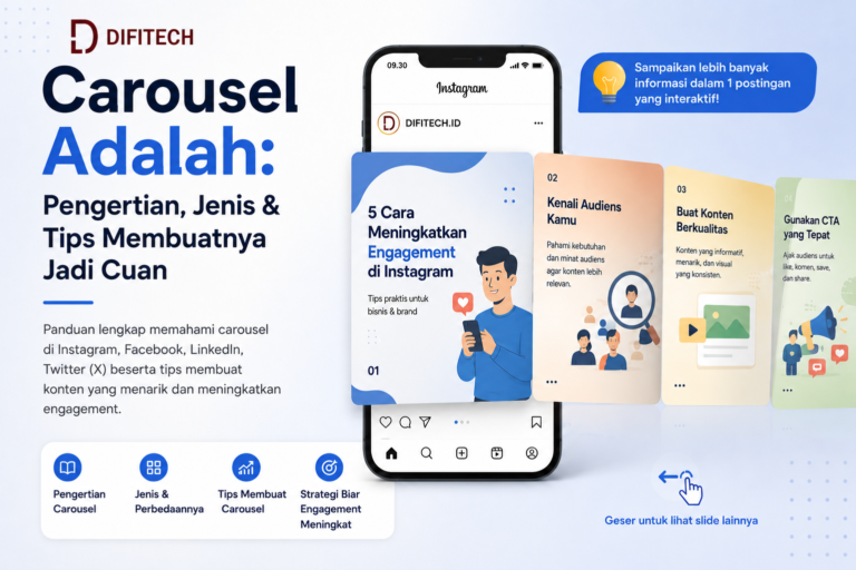 Carousel adalah format konten beberapa gambar atau video dalam satu postingan