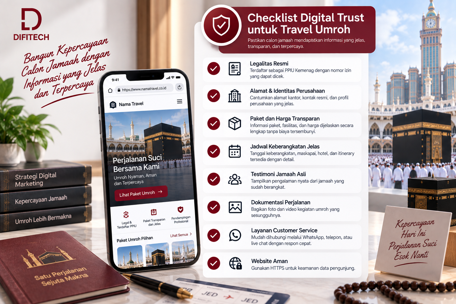 Checklist digital trust travel umroh untuk membangun kepercayaan calon jamaah