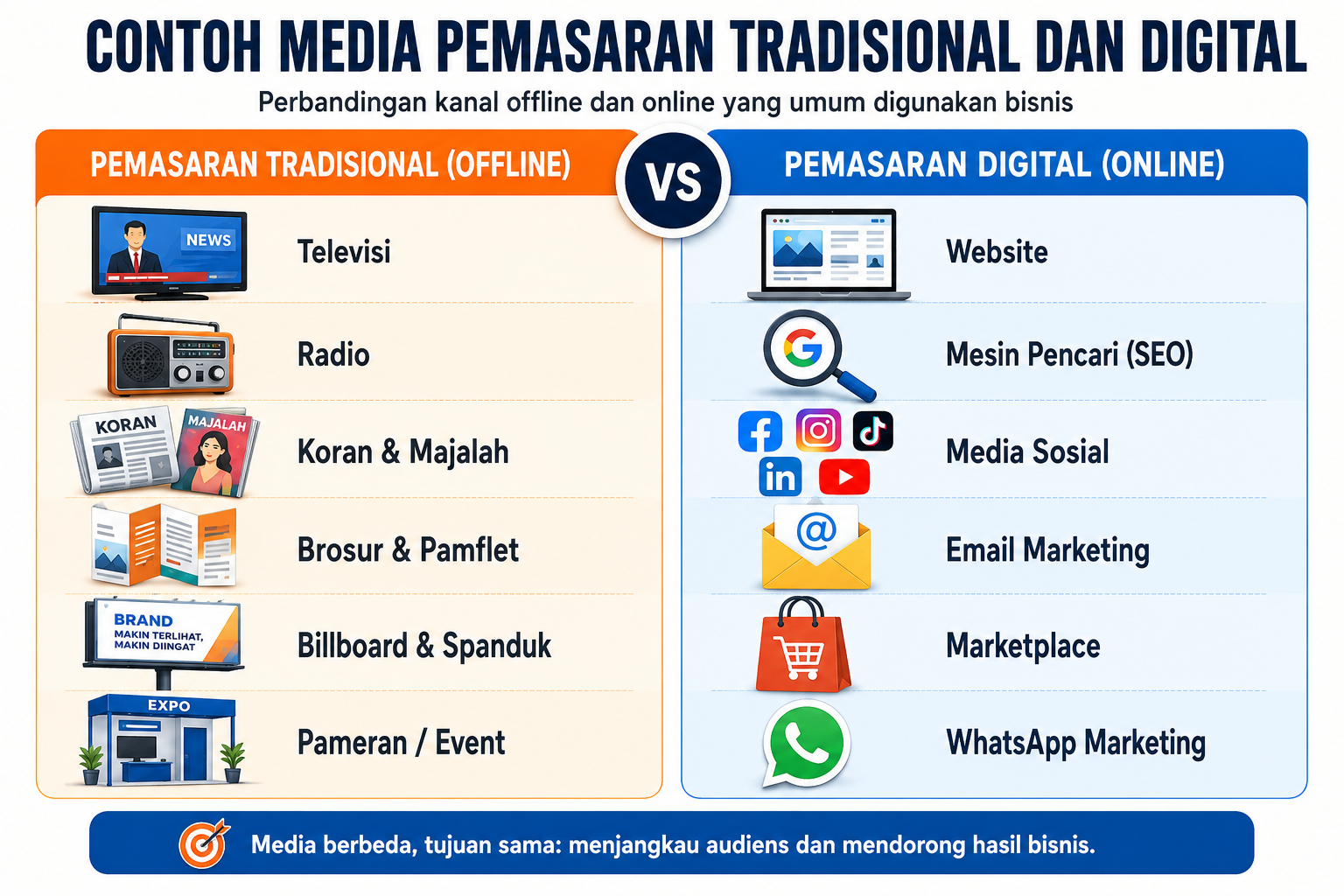 Contoh media pemasaran tradisional dan digital
